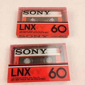 Sony LNX 60 Cassette Tapes - Red & Black (Set of 2)